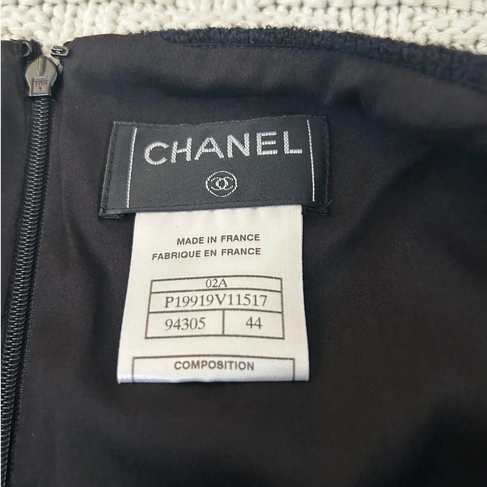 NWT Chanel 02A Black Sequin Tweed Skirt Suit Jacket Set P19919‎ FR 44 US 12